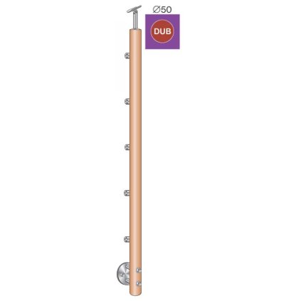 Stĺpik DUB (OAK) D50mm, 5xd12mm, v=100cm, BK-Schod