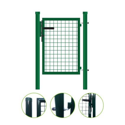 Bránka 1kr. ROUND ZnPVC 1000x1500mm, D60mm, zelená
