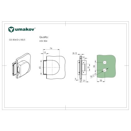Oblý protikus k zámku GS-304/D-200/S