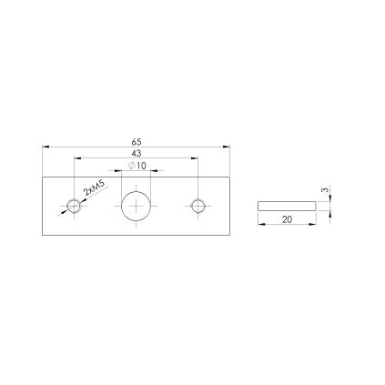 Držiak nerez pre LED profil 65x20, AISI 316