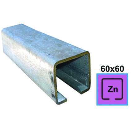 Profil vodiaci spodný Zn, 60x60x4mm, L3m