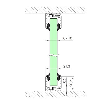 Zasklenie pevné - profil U skladaný 20x21mm