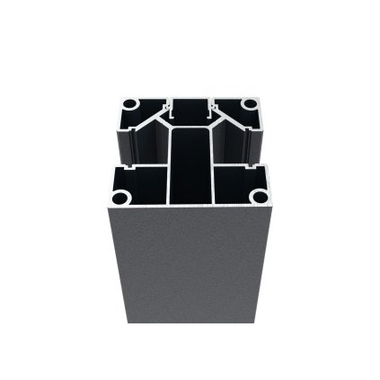 Hliníkový plotový stĺpik 70 × 70 mm – 6,0 m – Antracit RAL 7016 – pre výplne 20 mm široké