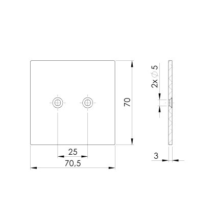 Hliníková krytka stĺpika 70x70 R7016