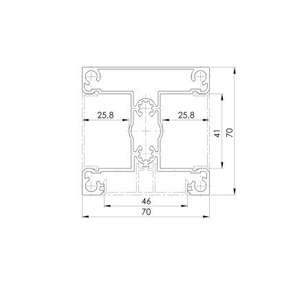 Hliníkový plotový stĺpik 70 × 70 mm – 6 m – Antracit RAL 7016 – pre 40 mm široké výplne