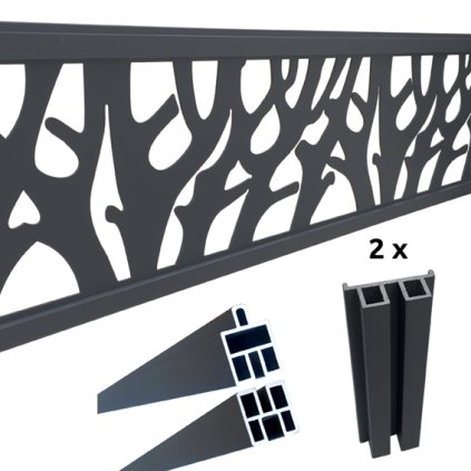 Dekoratívny panel Strom 1830x250mm antracit