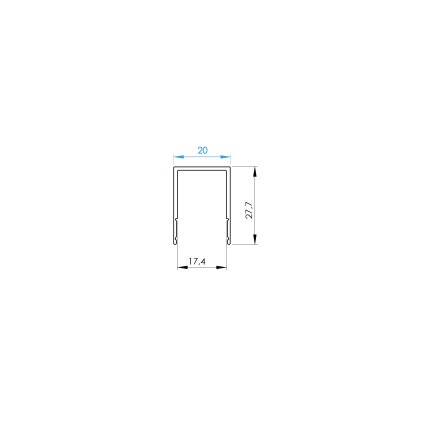 Hliníková oddeľovacia lišta výplne FG/F20 - 100mm R7016
