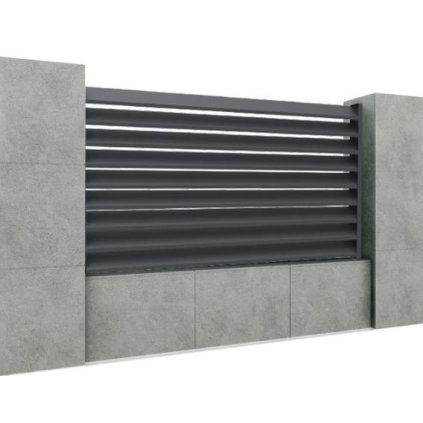 Hliníkové plotové pole so šikmou dvojdutinovou lamelou 20x120, 1,2x2m