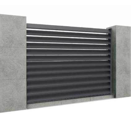 Hliníkové plotové pole so šikmou dvojdutinovou lamelou 20x120, 1,7x2m