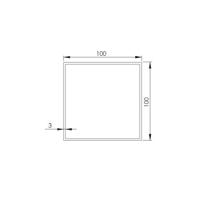 Profil pozinkovaný  JP 100x100x3mm-6000