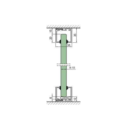 Zasklenie pevné - profil U skladaný BLACK