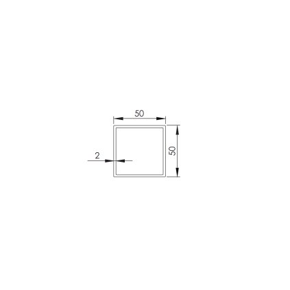 Profil pozinkovaný  JP 50x50x2mm-6000