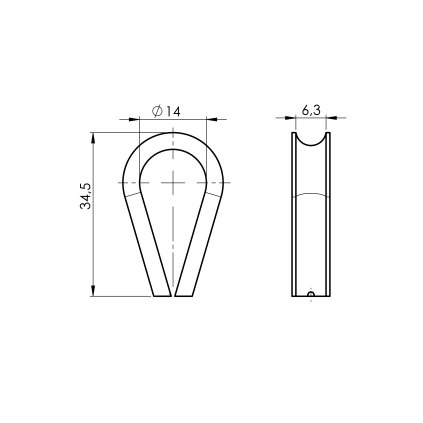 Úchytka lanka - oko