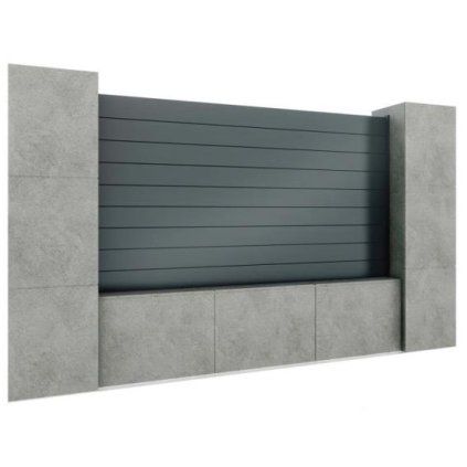 Hliníkový plot s plnou výplňou 20x120, 1,2x2m