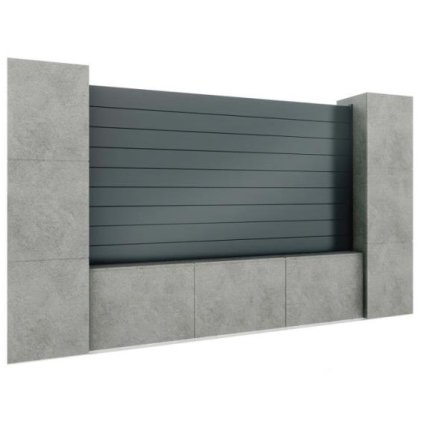 Hliníkový plot s plnou výplňou 20x120, 1,2x2m