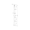 Stĺpik BUK (BEECH) D50mm, 4xd12mm, v=90cm, VK-Scho