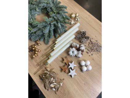 kreativní sada adventní věnec - dlouhé svíčky