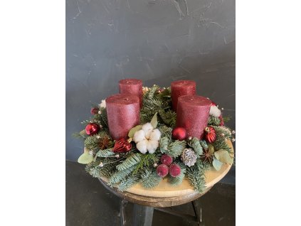 kreativní sada adventní věnec - luxusní svíčky - základ hotov