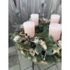 Adventní věnec na stůl přírodní - růžová