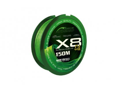 Mistrall Shiro Silk X8 150m-zelená (priemer 0,17 mm)