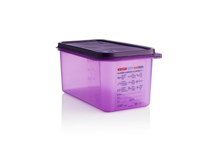 Araven alergen PP GN1/3 6 l fialová, vzduchotěsná, s víkem
