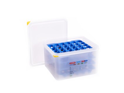 Araven box na vejce GN2/3 +4x plato modré, s víkem