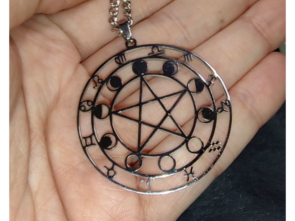 Velký pentagram zodiak z chirurgické oceli