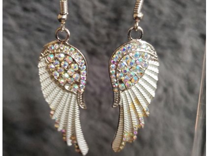 Postříbřené náušnice Křídla se zirkony