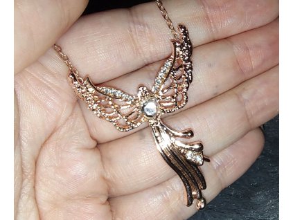 Pozlacený náhrdelník Anděl se zirkony