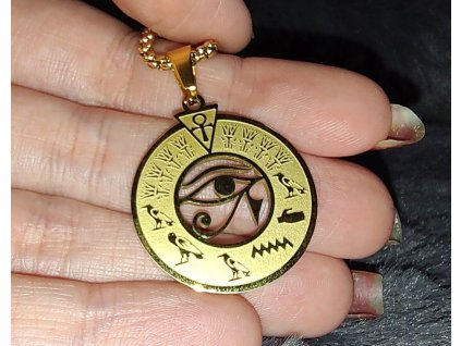 Egyptský kulatý amulet z chirurgické oceli