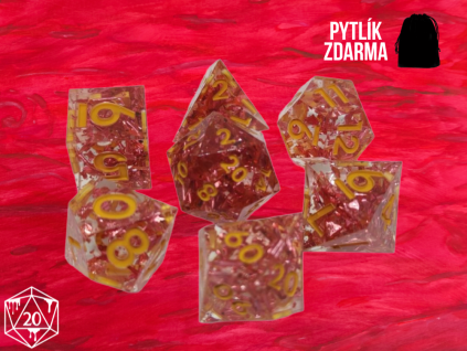 Pink Flakes - Sada kostek pro DnD