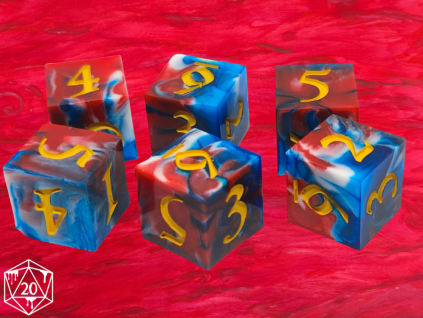 Trikolóra - Sada 6D6 kostek
