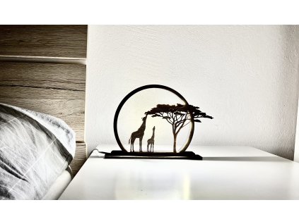 Dekorativní Dřevěná Lampička Žirafy