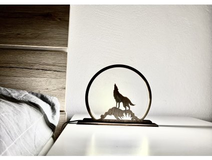 Dekorativní Dřevěná Lampička Vlk