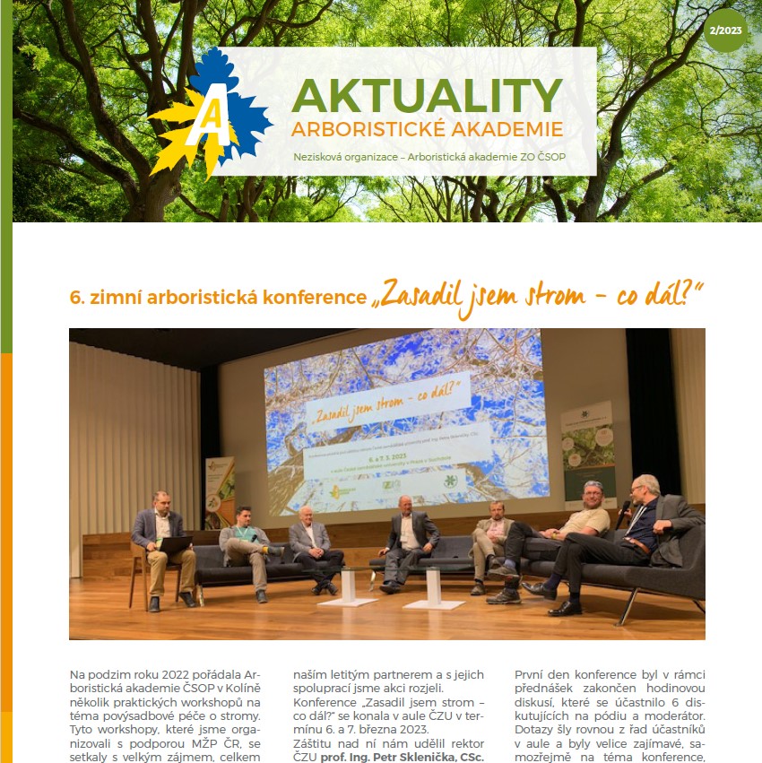 Aktuality Arboristické akademie - 2/2023