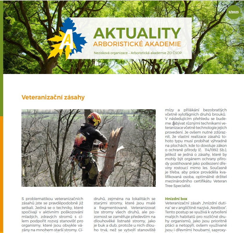 Aktuality Arboristické akademie - 3/2023