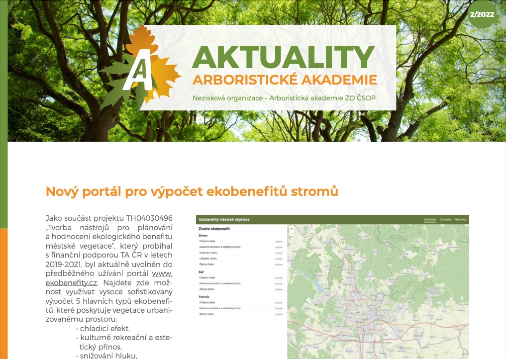 Aktuality Arboristické Akademie - 2/2022