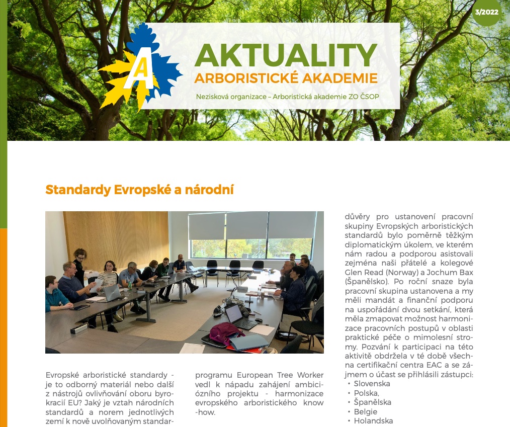 Aktuality Arboristické akademie - 3/2022
