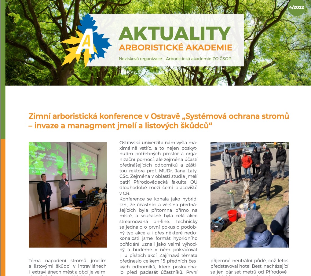 Aktuality Arboristické akademie - 4/2022