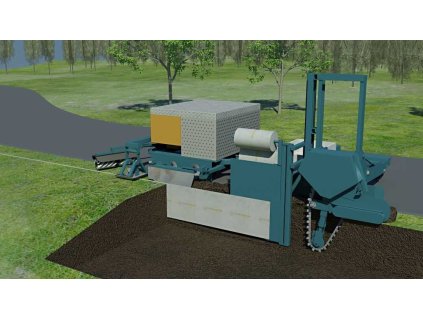 Strojová instalace protikořenové bariéry