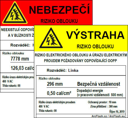 ArcFlash štítek rozváděče