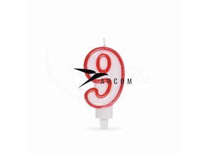Číslová sviečka so stojančekom "9" 75mm [1 ks]