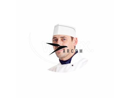 Kuchárska čiapka lodička (PAP) biela 55-62 x 8 cm [25 ks]