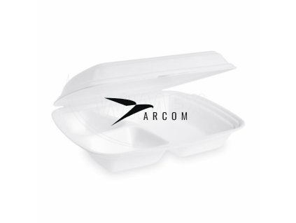 Menu box (XPS) 3dielny biely 241 x 207 x 69 mm 570ml [125 ks]