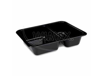 Menu misa (PP) Foodyboxx extra-pevná 2dielna čierna 227 x 178 x 49 mm [50 ks]