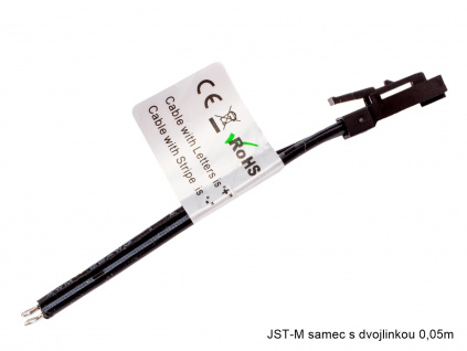 konektor JST-M samec s dvojlinkou 0,05m