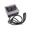 elektro zásuvka do pracovní desky 1x230V+2xUSB šedá