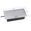 zásuvka výklopná do kanceláře 2x230V+2xUSB šedá