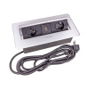 zásuvka výklopná s kabelem 2x230V+2xUSB šedá