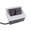 elektro zásuvka výklopná 1x230V+ 2xUSB 135x135mm bílá